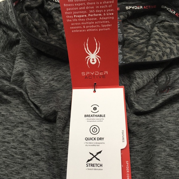 SPYDER ACTIVE 1/4 ZIP LONG SLEEVE LIGHTWEIGHT QUICK DRY BREATHABLE SHIRT - Picture 8 of 9